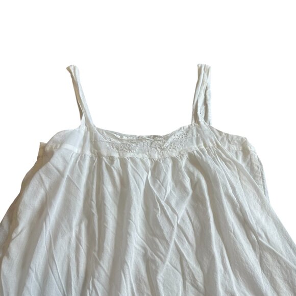 Vince White Shift Dress Fit N Flare Sleeveless Eyelet 100% Cotton Size Large - Picture 10 of 14